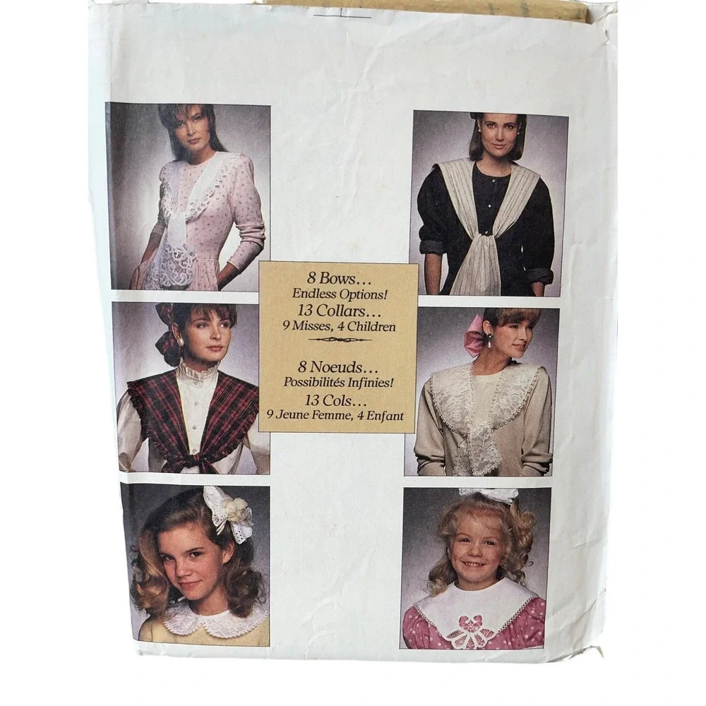 McCalls Sewing Pattern 3205 Collars Bows Adult Child‎